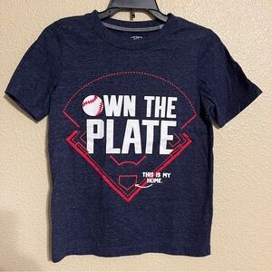 Carter's Kid Boy’s Size 8 Navy Blue Baseball Graphic Short Sleeve Tee